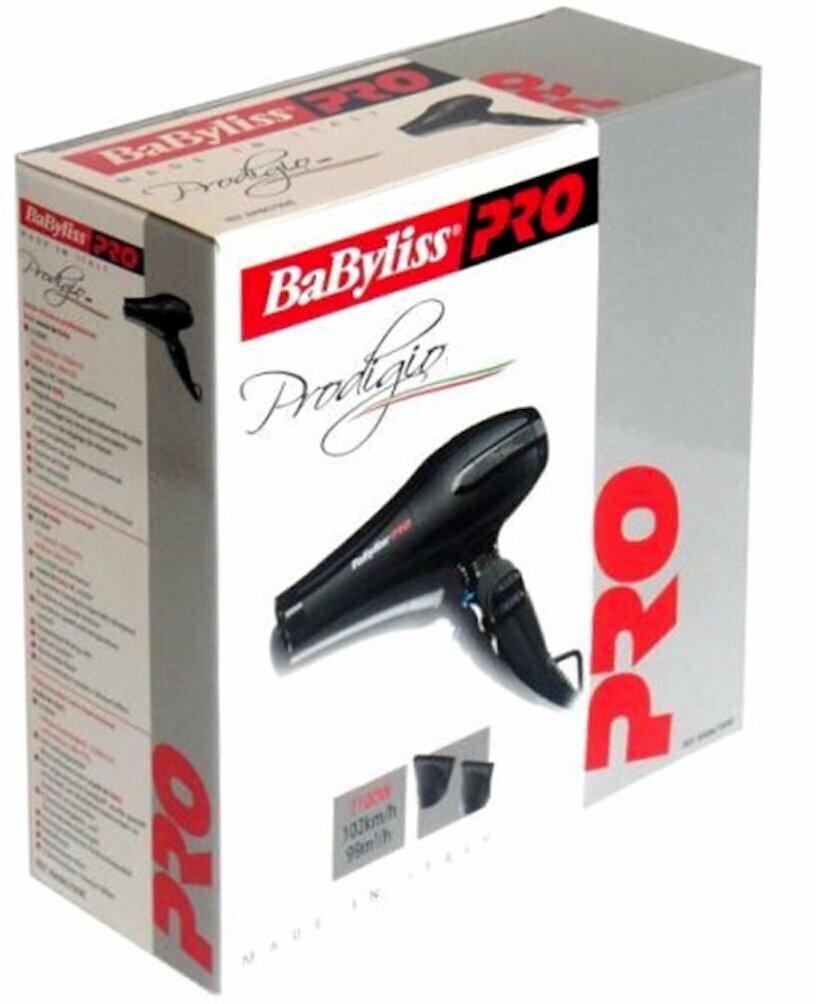 Фен Babyliss Pro Prodigio черный (BAB6710RE) - фото №3