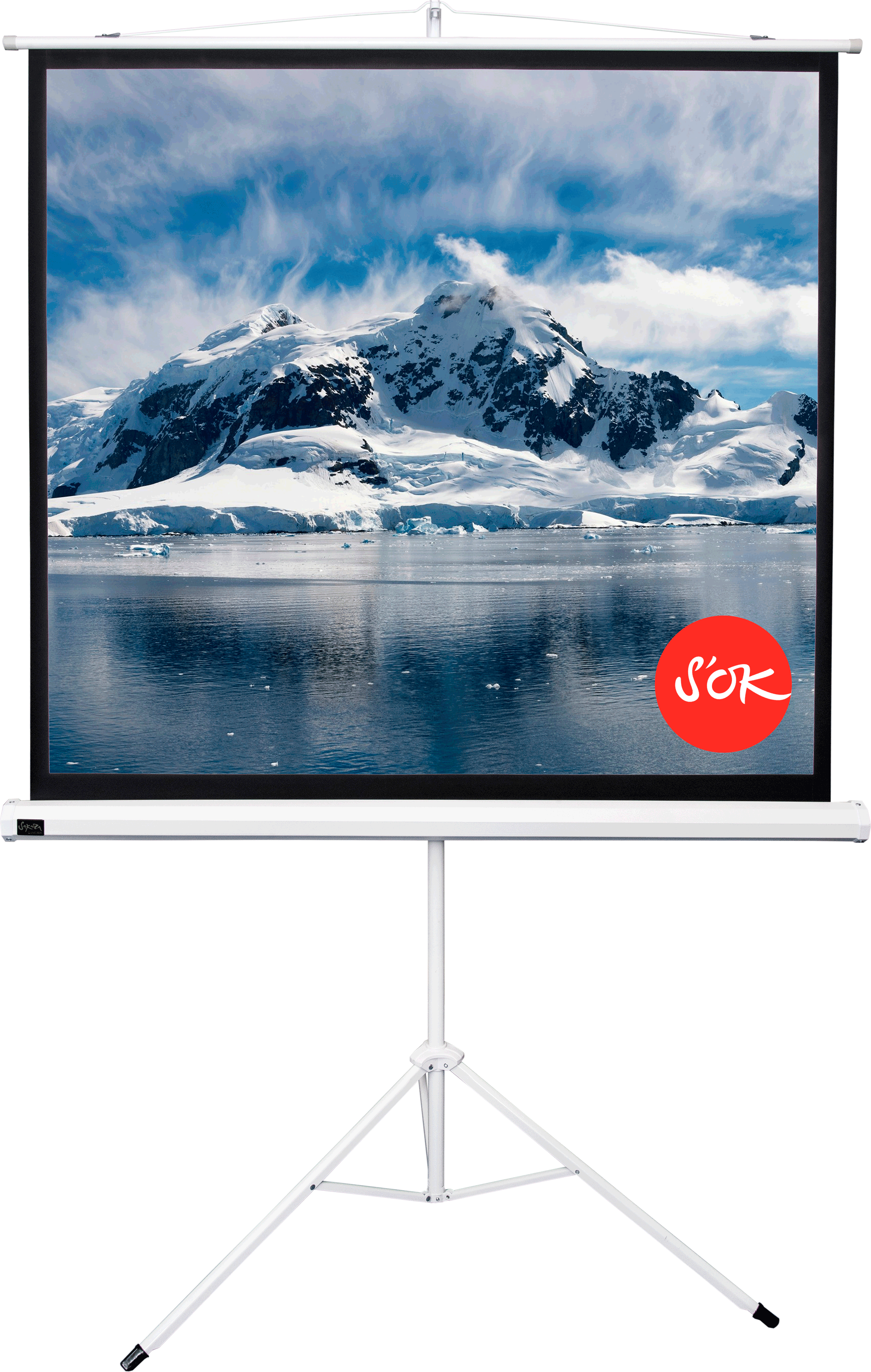 Экран для проектора SOK SCPST-200x200 111 1:1 напольный, на треноге, матовый, белый