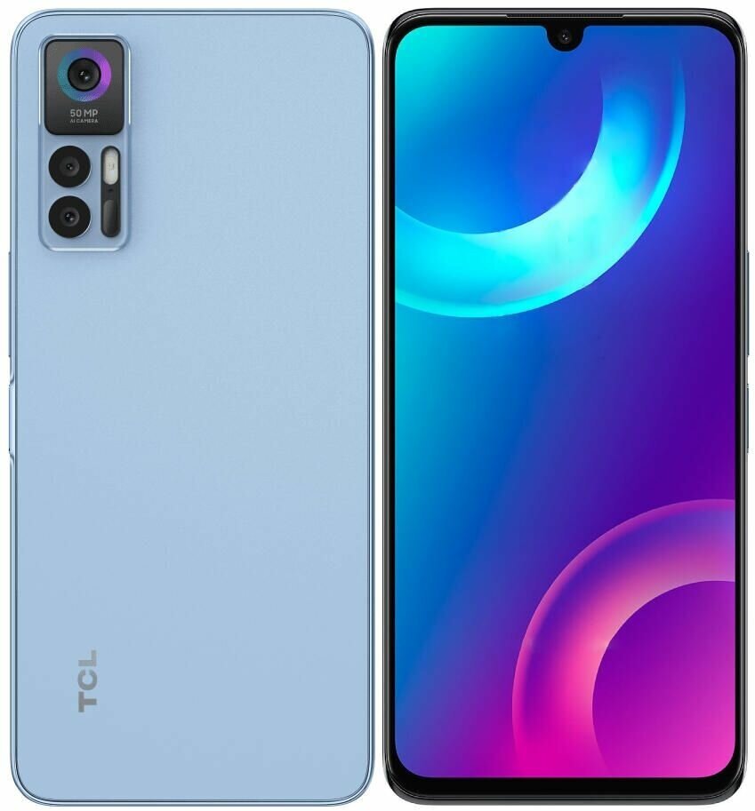 Смартфон TCL 30+ 4/128 Гб, камера 50 Мпикс, NFC, AMOLED дисплей, синий