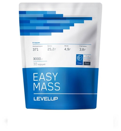 Высокоуглеводные гейнеры Level Up, EasyMass, 3000 г, Шоколад