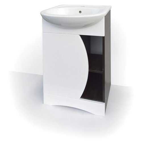 Тумба  для ванной комнаты с раковиной Logro Каспия, ШхГхВ: 50х28х83 см, цвет: белый