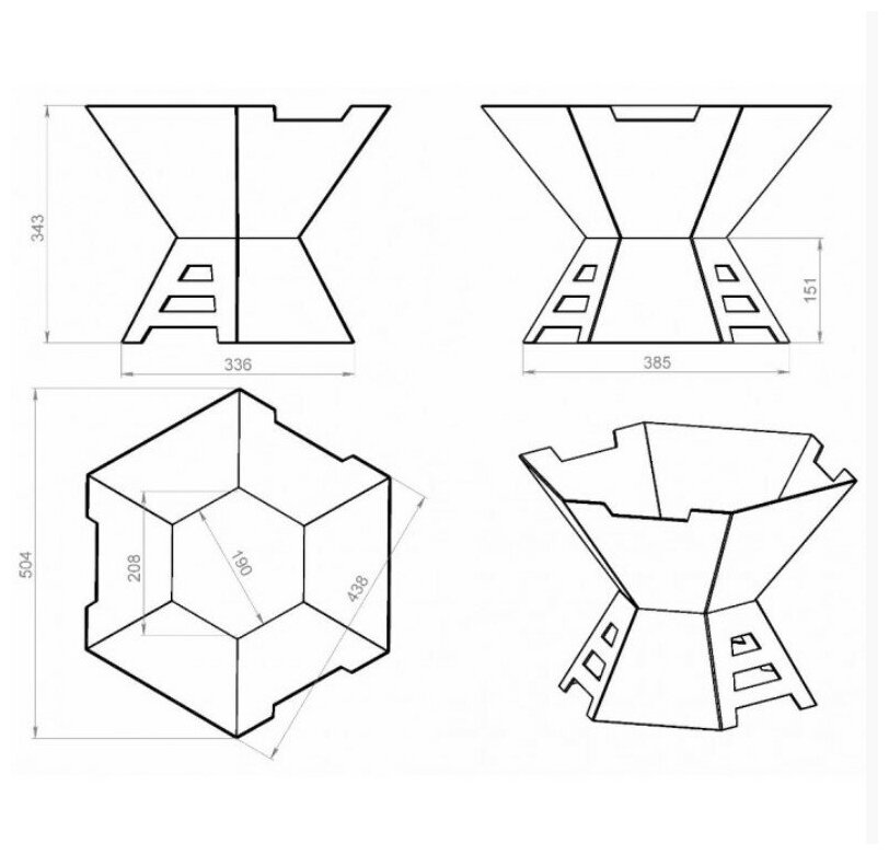 Чаша костровая шестиугольная СМ-76
