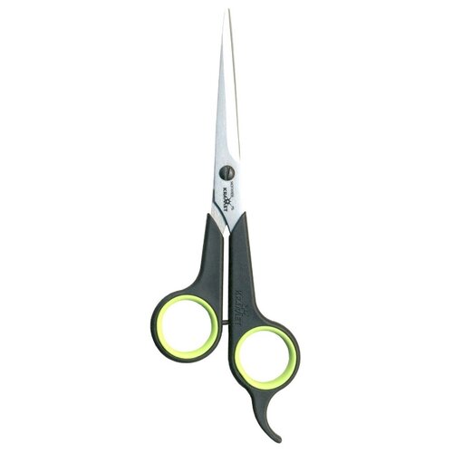 фото Прямые ножницы Крамет Н-087 17 см, черный/зеленый