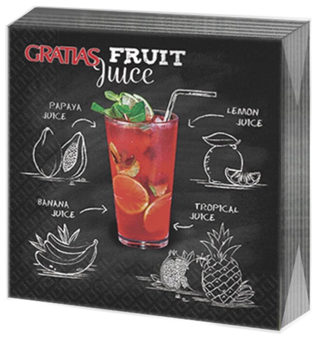 Салфетки бумажные 3сл 24см 20л Fruit juice - фотография № 1