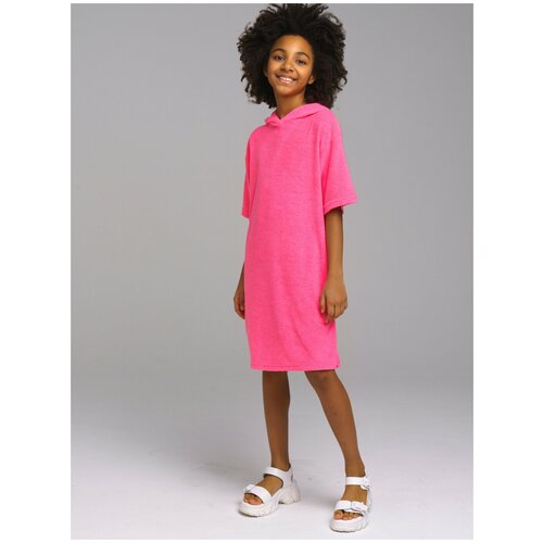 Платье playToday, трикотаж, однотонное, размер 134, розовый