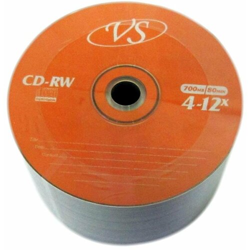 диск cd rw vs 700 mb 12x bulk 50 50 600 Диски VS CD-RW 700Mb 12x Bulk/50