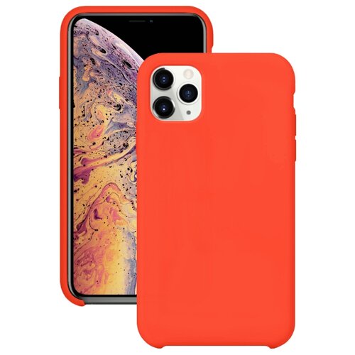 фото Cиликоновый чехол для apple iphone 11 pro max / silicone case для айфон 11 про макс / с бархатистым покрытием внутри (оранжевый) life style