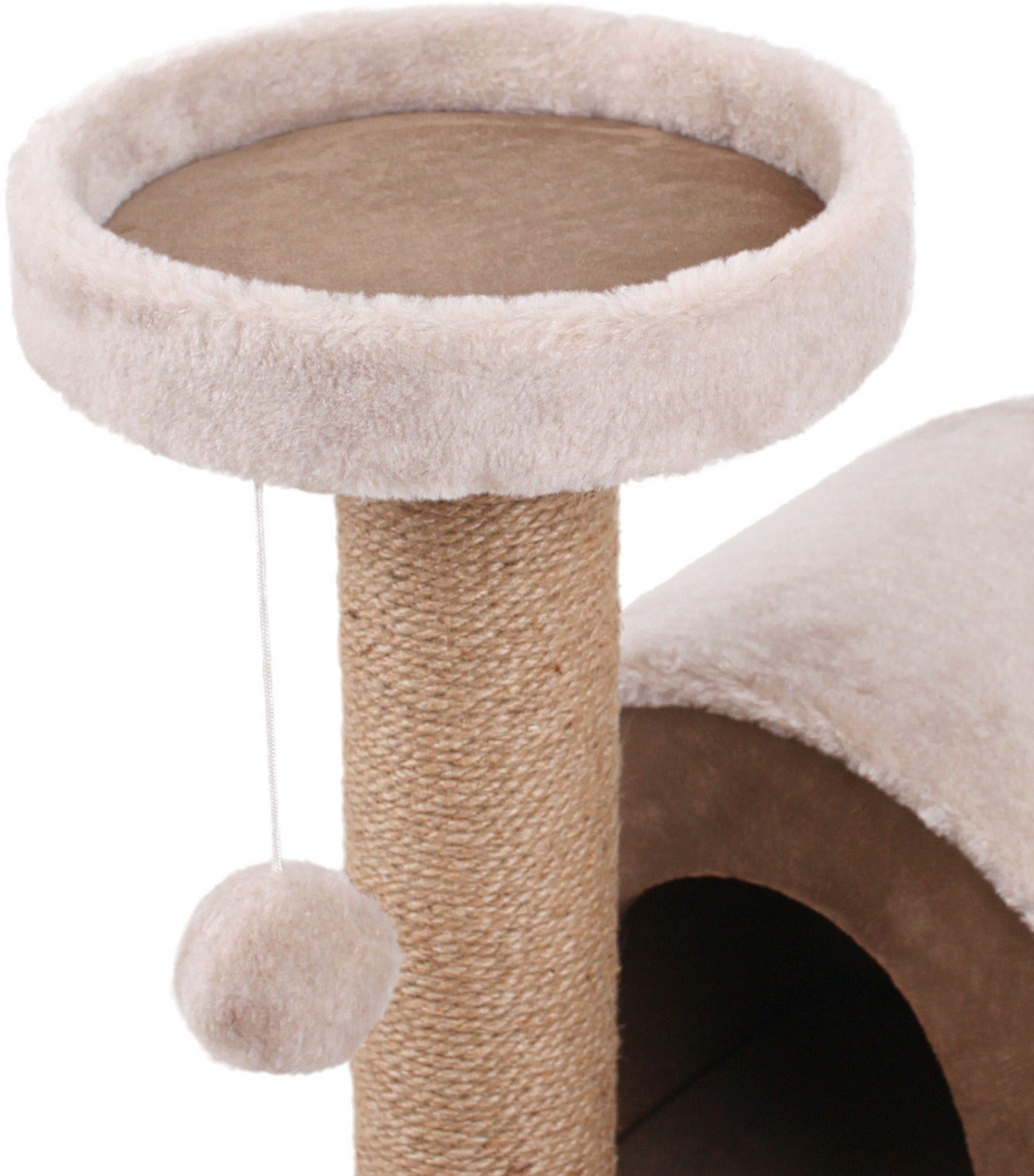 Когтеточка для кошек с домиком, лежанкой, игровой комплекс, джутовый столбик / коричневый "котUпёс" - фотография № 5
