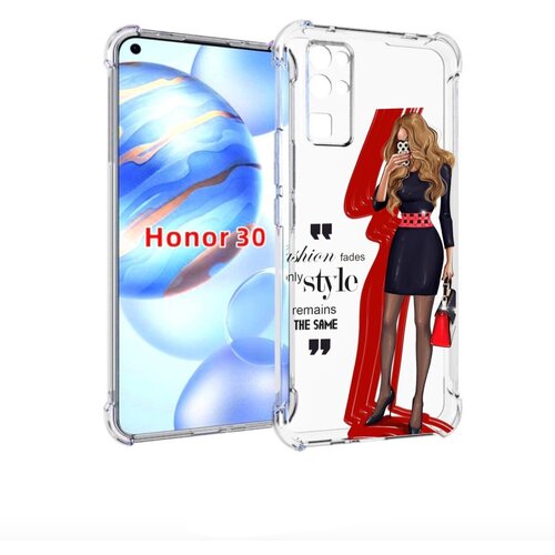 Чехол задняя-панель-накладка-бампер MyPads Модная-девушка женский для Honor 30 (BMH-AN10) противоударный чехол задняя панель накладка бампер mypads селфи девушка женский для honor 30 bmh an10 противоударный