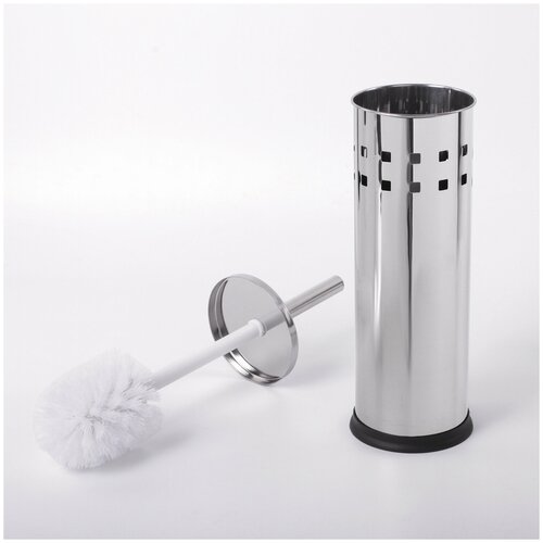 Ерш для унитаза LAIMA с подставкой нержавеющая сталь зеркальный 601616 1154₽