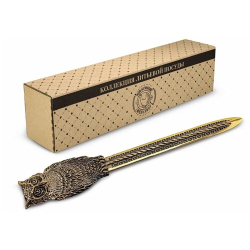 Нож для писем Сова латунный в коробке нож для писем крокодил медный в коробке