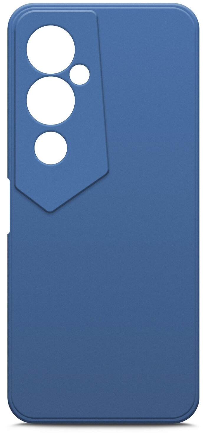 Чехол на Tecno Pova 4 Pro (Техно Пова 4 Про) синий силиконовый с защитной подкладкой из микрофибры Microfiber Case, Brozo