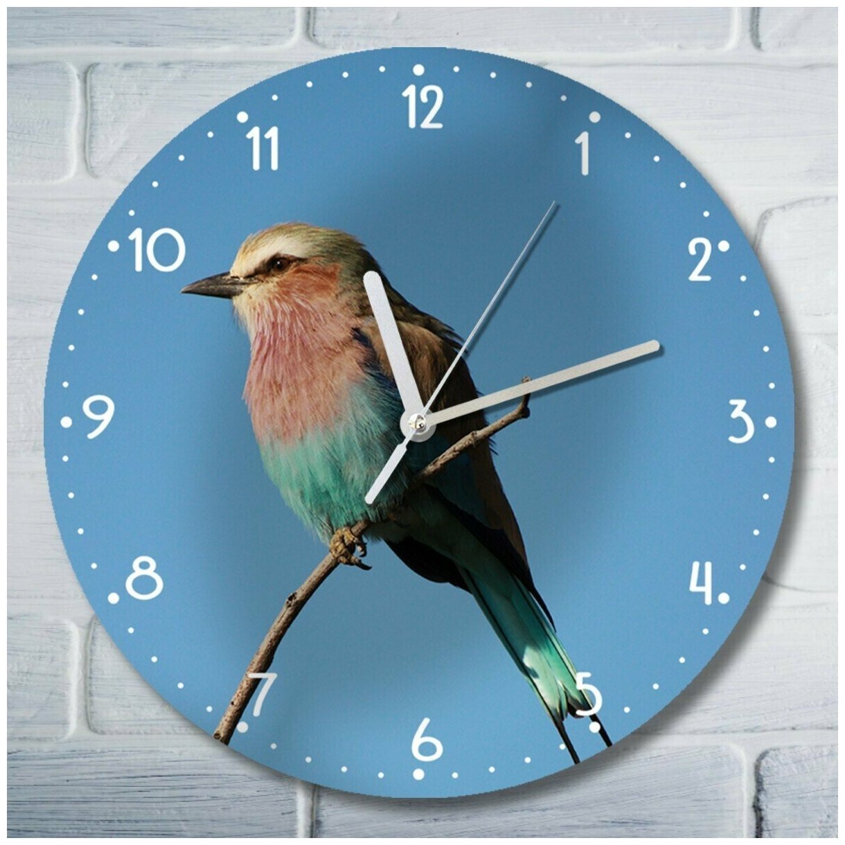 Настенные часы УФ с рисунком животные птицы - 3078