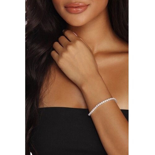 Браслет VERBA, кристалл, размер 16 см, золотистый