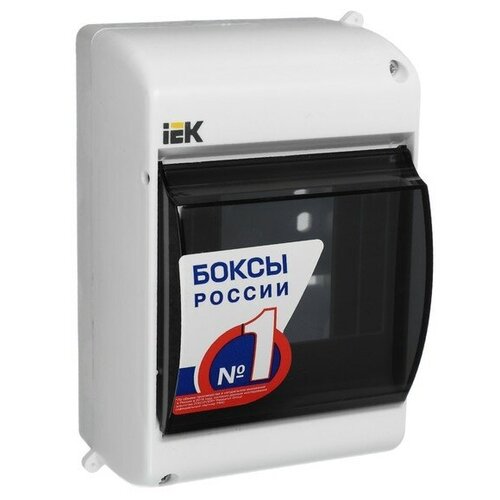 Бокс IEK КМПн 2/4, 4 модуля, IP30, прозрачная крышка, пластик