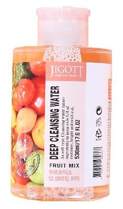 Jigott вода очищающая с экстрактами фруктов Deep Cleansing Water Fruit Mix, 530 мл, 582 г