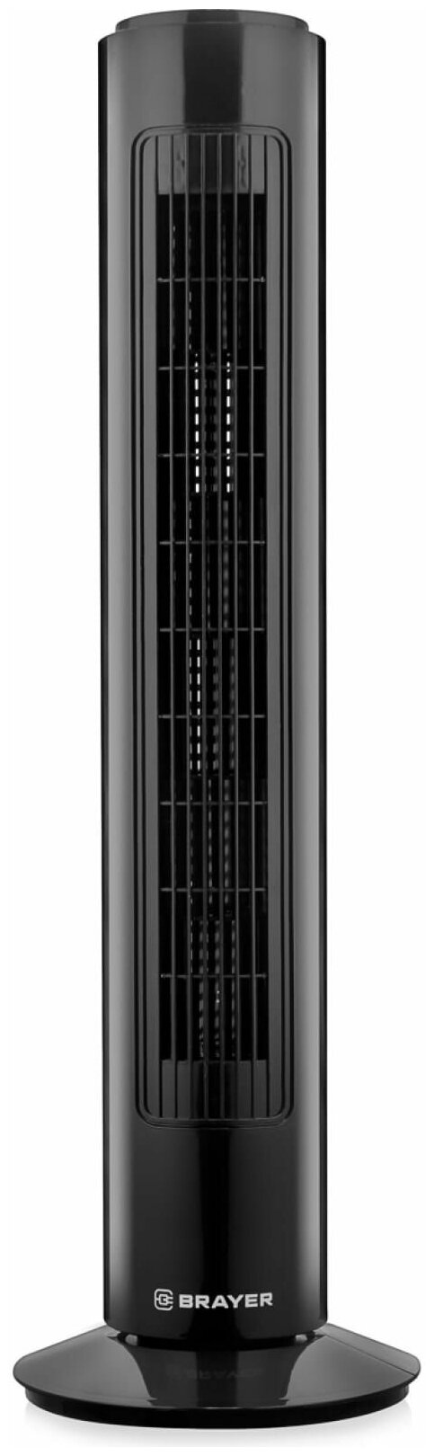 Вентилятор колонный 4952BR-BK BRAYER, механич.упр., вращение 90, мощность 50Вт, защита от перегрева - фотография № 1