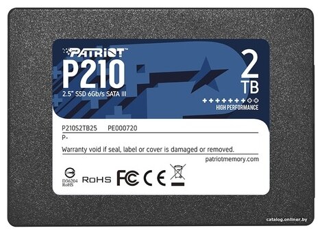 SSD диск Patriot 2.5" P210 2.0 Тб Sata III Nand 3D P210S2TB25 P210S2TB25