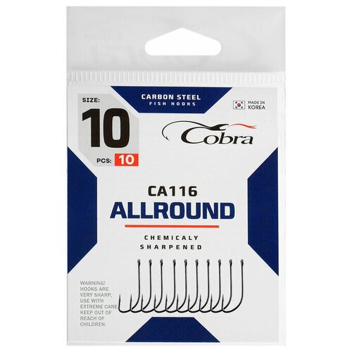 Крючки Cobra ALLROUND серые CA116 размер 010 10шт