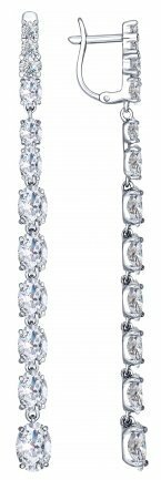 Серьги Diamant online, серебро, 925 проба, фианит