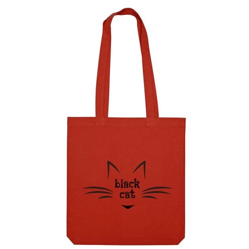 Сумка шоппер Us Basic, красный сумка чёрный кот бежевый