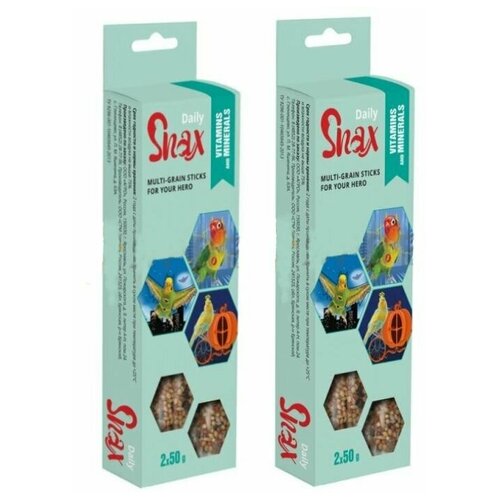 Палочки Snax Daily для птиц с витаминами и минералами, 100 г х 2 упаковки