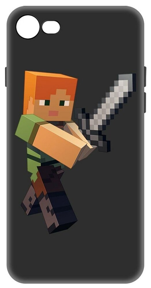 Чехол-накладка Krutoff Soft Case Minecraft-Алекс для iPhone 7/8 черный