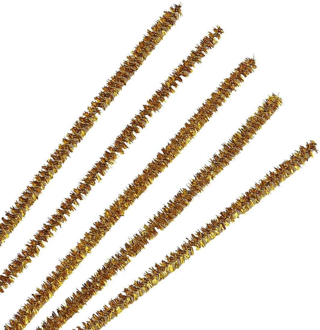 Синель-проволока люрекс, 6 мм*30см, 20 шт (упак), Astra&Craft (A-081 золотой)