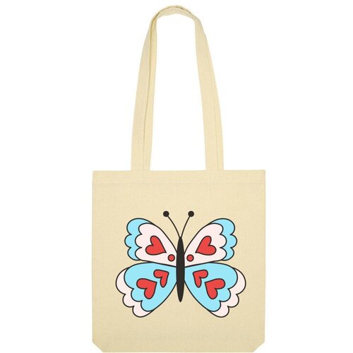 Сумка шоппер Us Basic, бежевый сумка бабочка с сердечками оранжевый