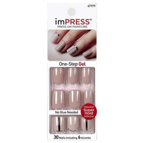 фото Накладные ногти impress press-on manicure bipa120 короткие нюдовый стиль 30 шт.