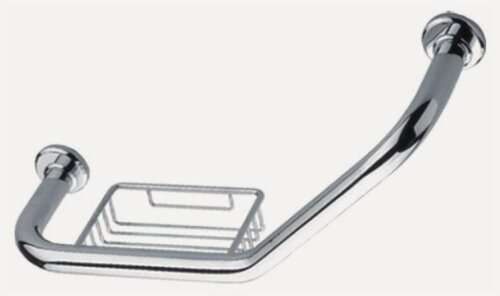 Изображение товара Поручень LEDEME L1719, для ванны, с мыльницей, округлая, хромированная, 49см