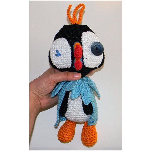 Вязаная интерьерная игрушка «Птица тупик»: друг Эльзы из Холодного сердца
