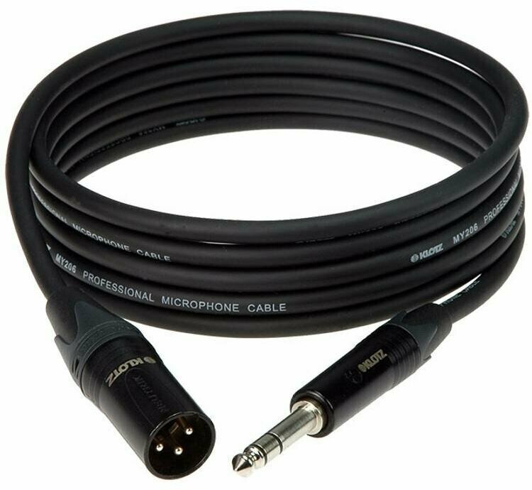 KLOTZ M1MS1B0200 кабель микрофонный XLR M - Jack 6,3 Stereo 2 m