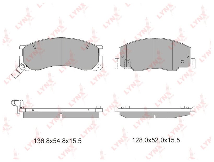 Колодки тормозные дисковые перед LYNXauto BD-7512