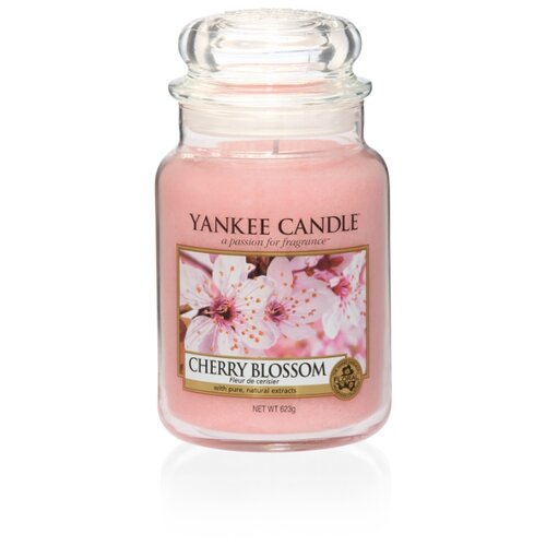 фото Yankee candle / свеча большая в стеклянной банке цветущая вишня cherry blossom 623 гр / 110-150 часов