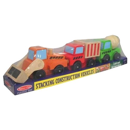 фото Конструктор Melissa & Doug Classic Toy 3076 Stacking Construction Vehicles