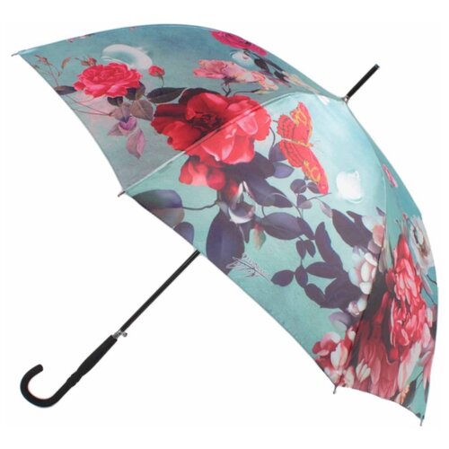 Зонт-трость FLIORAJ, зеленый зонт трость meddo полуавтомат купол 84 см система антиветер для девочек черный