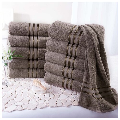 фото Доми полотенце для лица harmonika цвет: коричневый 50х80 см - 5 шт dome