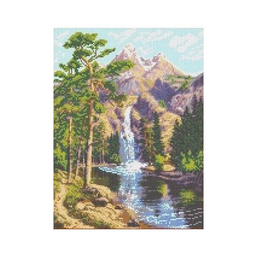 Каролинка Горный водопад КК 006, многоцветный, 30 х 23 см