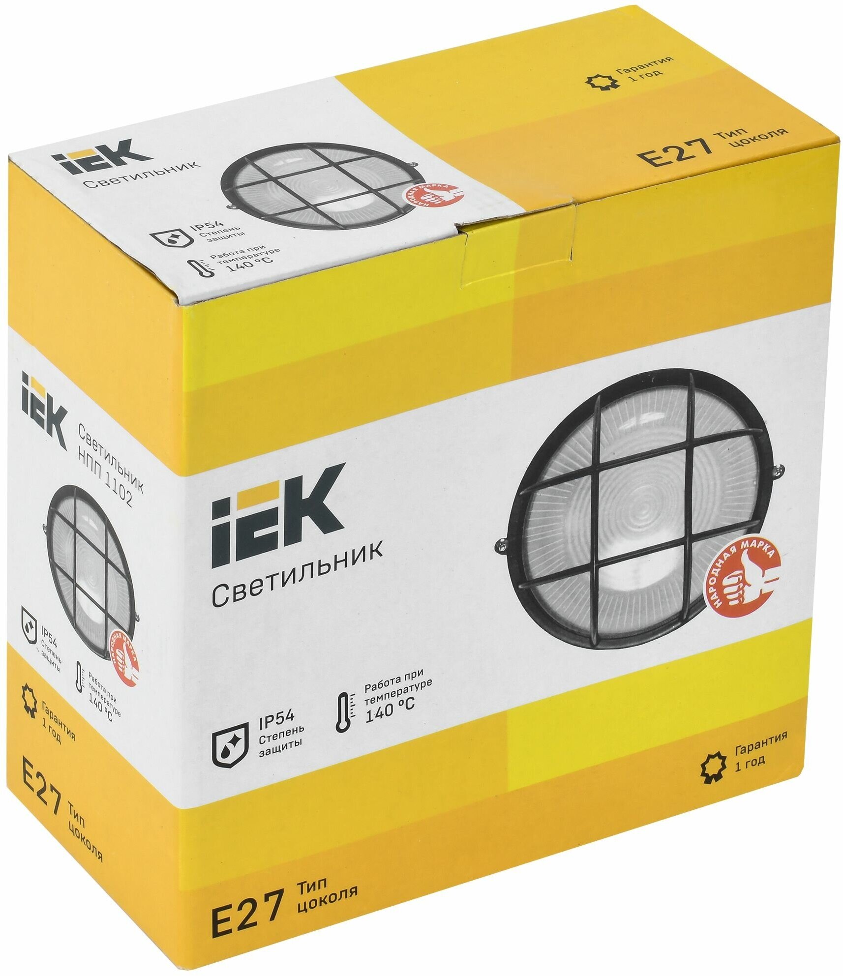 Настенно-потолочный светильник IEK НПП1102 E27 100 Вт кол-во ламп: 1 шт цвет Чёрный