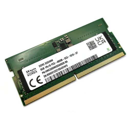 Оперативная память DDR5 8Gb 4800 Mhz SK Hynix HMCG66MEBSA092N PC5-4800B So-Dimm для ноутбука оперативная память ddr 1gb 333 mhz hynix hymd512m646cfp8 j so dimm для ноутбука