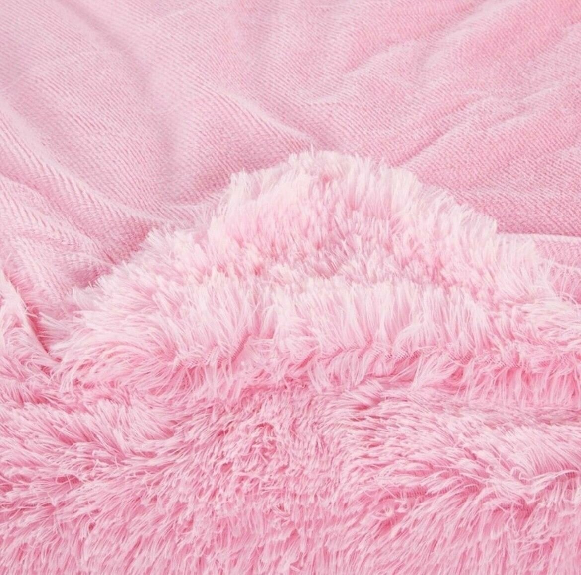 Плед пушистый на диван кровать Евро 200х220 травка розовая - фотография № 4