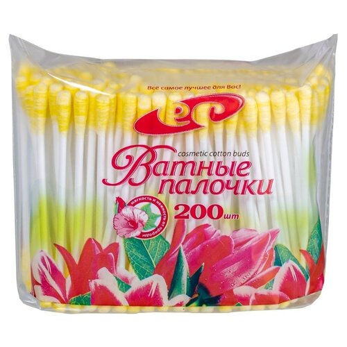 ЕС, ватные палочки, желтые, 200 шт