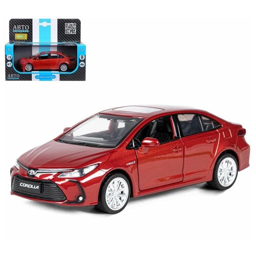 Машина автопанорама Toyota Corolla Hybrid, 1/32, красный, инерция, свет, звук, в/к 17,5*13,5*9 см, JB1251492 машина автопанорама toyota corolla hybrid 1 32 красный инерция свет звук в к 17 5 13 5 9 см