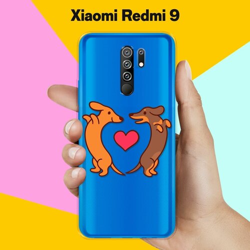 Силиконовый чехол Love Таксы на Xiaomi Redmi 9 силиконовый чехол спортивные таксы на xiaomi redmi note 9