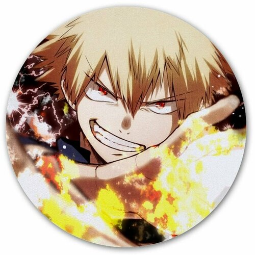 Коврик для мышки круглый Boku no Hero Academia Katsuki new anime boku no hero academia backpack deku bakugou katsuki travel rucksack school bags for teenagers capacity daily backpack