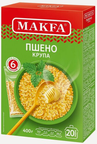 Изображение товара Упаковка 9 штук Пшено шлифованное Макфа 400г (6 х 66,5г)(54 пакетика)