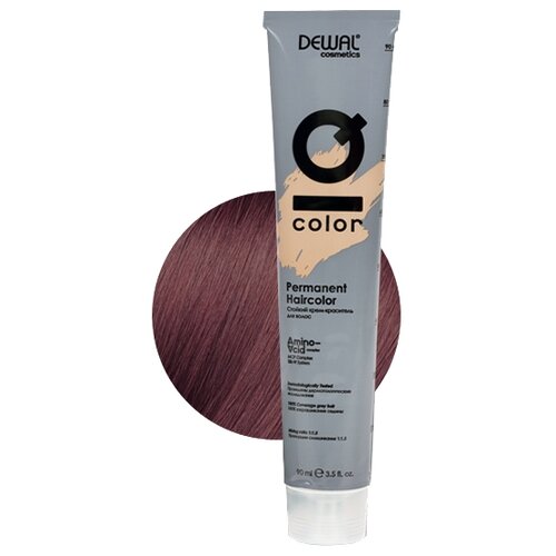 dewal cosmetics краситель перманентный iq color 3 0 dark brunette 90 мл Dewal Cosmetics Краситель перманентный IQ COLOR, 5.5 Light mahogany brunette, 90 мл