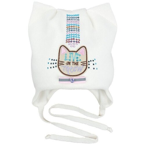 фото Шапка для девочки ласка, цвет белый, лето, размер 48-50 mialt