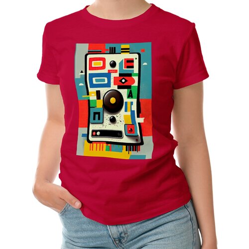 фото Женская футболка «игровой джойстик. абстракция.» (l, темно-синий) roly